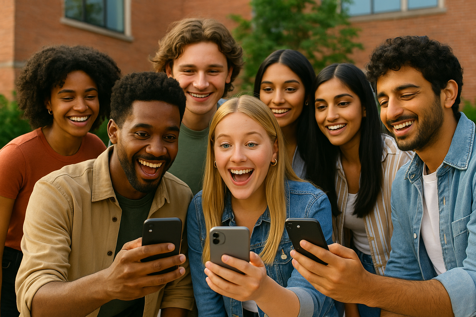 Happy students at fundraiser event